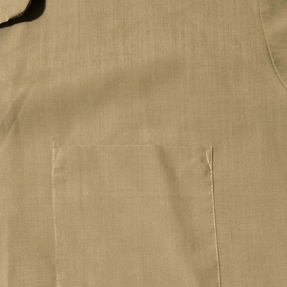 Vintage 70s Palermo Men's Short Sleeve Green Cotton Button-Up Shirt L - Picture 4 of 7
